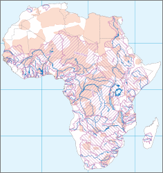 River and groundwater basins and transboundary aquifer systems in Africa
