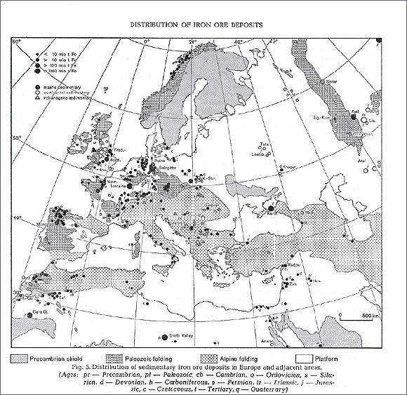 Explanatory Notes to the International Map of Iron Ore Deposits of Europe 1 : 2.500.000, illustration Volume I.