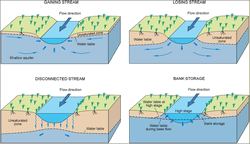 Interaction of groundwater and surface water